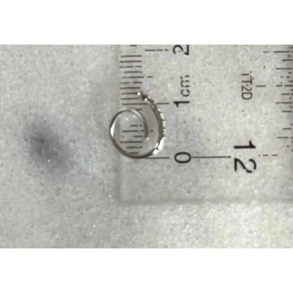 COPY - COPY - Sterling Silver Crystal Paved Twist Faux Double Loop Hoop Earring… - Picture 5 of 7